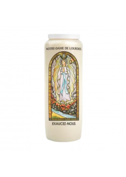 Bougie de neuvaine Notre Dame de Lourdes 18cm 100% végétale
