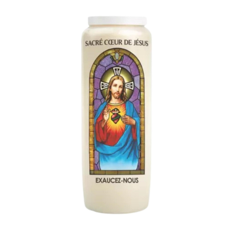 Bougie de neuvaine Sacré Coeur de Jésus 18cm 100% végétale Bougie de neuvaine Sacré Coeur de Jésus 18cm 100% végétale