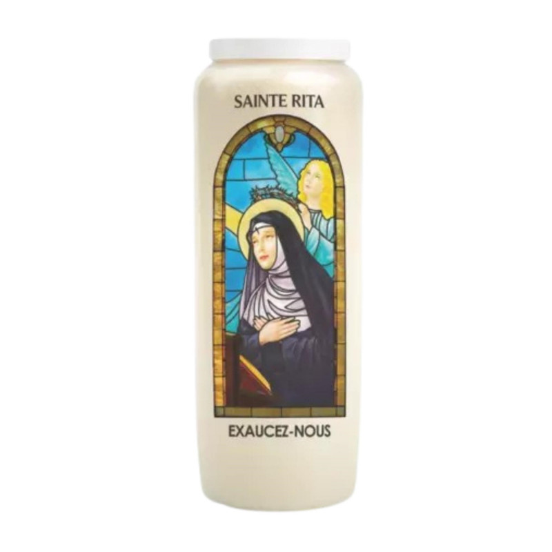 Bougie de neuvaine Sainte Rita 18cm 100% végétale