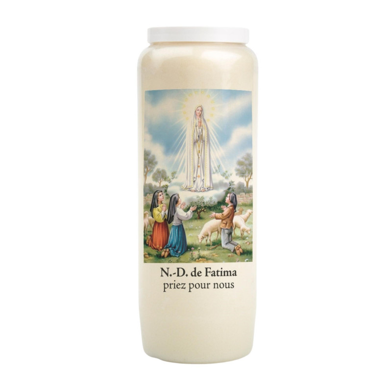 Bougie de neuvaine Notre Dame de Fatima 18cm 100% végétale Bougie de neuvaine Notre Dame de Fatima 18cm 100% végétale