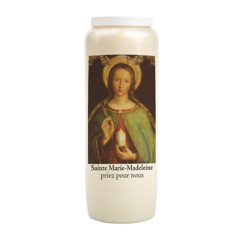 Bougie de neuvaine Sainte Marie Madeleine 18cm 100% végétale Bougie de neuvaine Sainte Marie Madeleine 18cm 100% végétale