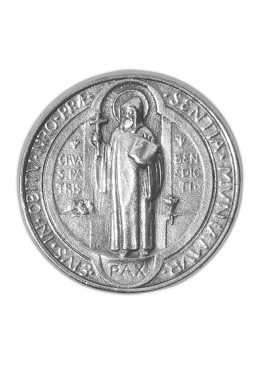 Plaque auto en métal Médaille Saint Benoît D.3,2cm