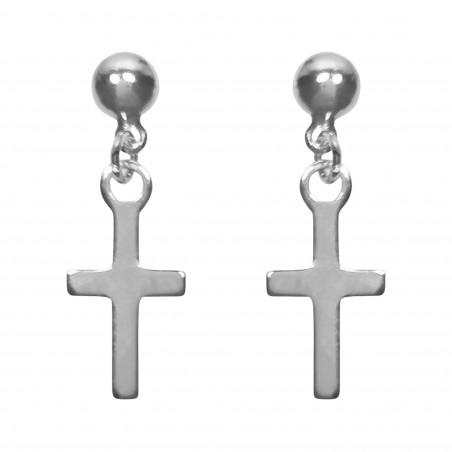 Boucles d'oreilles Argent 925°/°° Croix pendante