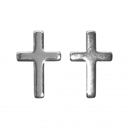 Boucles d'oreilles Argent 925°/°° Croix clous d'oreilles