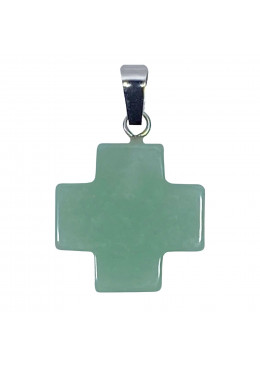 Croix carrée en pierre naturelle Aventurine H.2cm