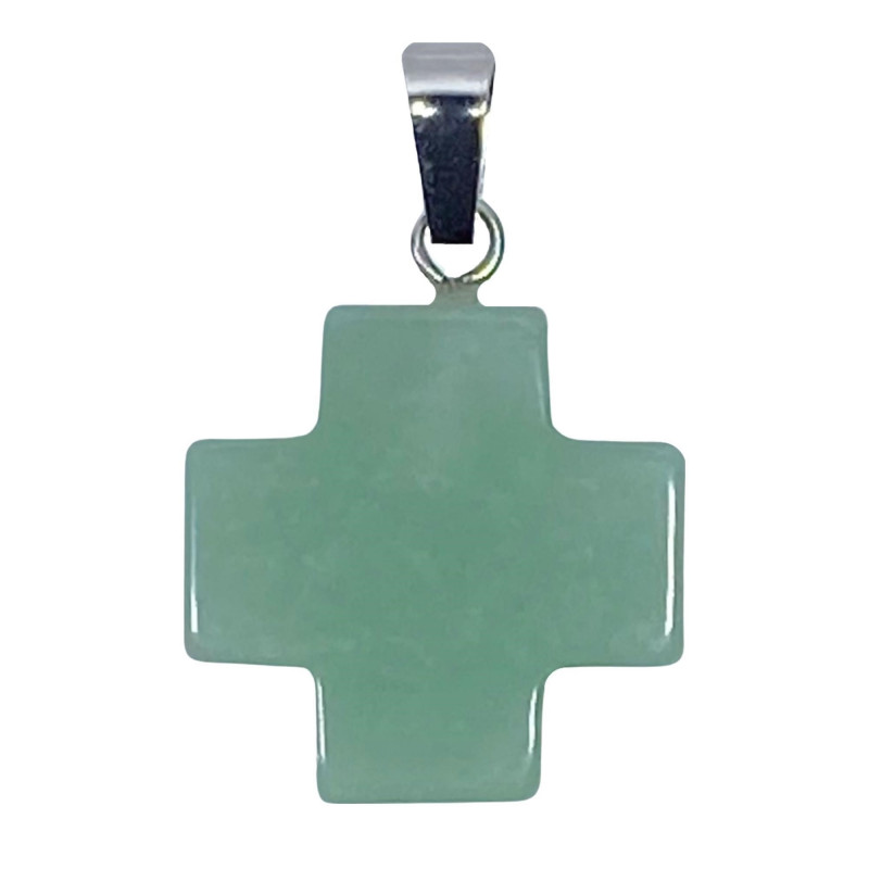 Croix carrée en pierre naturelle Aventurine H.2cm