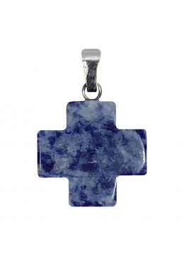 Croix carrée en pierre naturelle Sodalite H.2cm