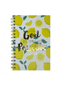 Couverture carnet bloc-notes format A5 With God All Things Are Possible