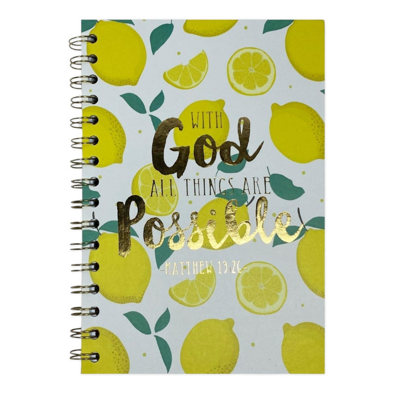 Couverture carnet bloc-notes format A5 With God All Things Are Possible