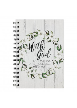 Couverture carnet bloc-notes format A5 With God All Things Are Possible