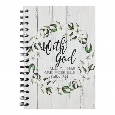 Couverture carnet bloc-notes format A5 With God All Things Are Possible