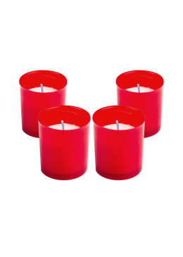 Lot de 4 bougies votives veilleuses 20 heures rouges