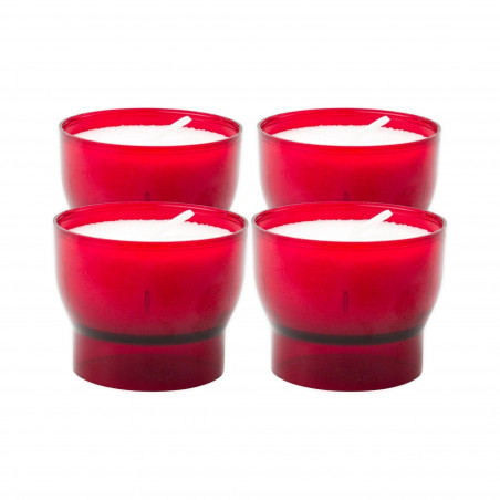 Lot de 4 bougies votives veilleuses 6 heures rouges