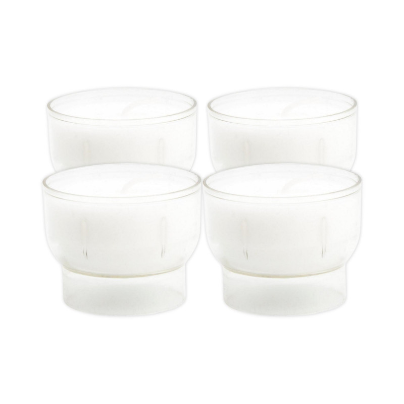 Lot de 4 bougies votives veilleuses 6 heures blanches