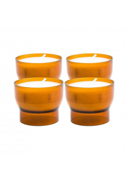 Lot de 4 bougies votives veilleuses 6 heures jaunes