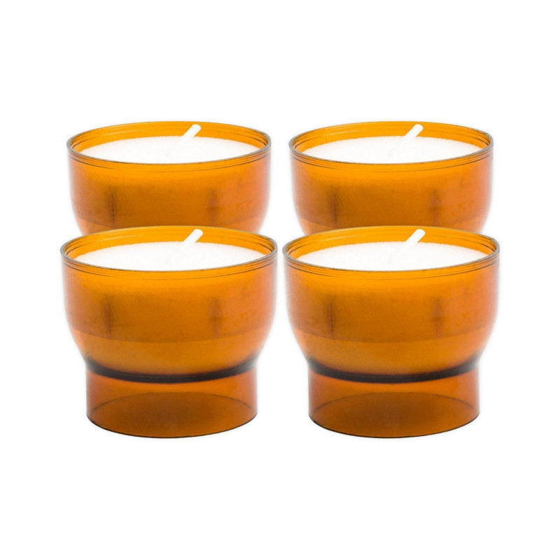 Lot de 4 bougies votives veilleuses 6 heures jaunes