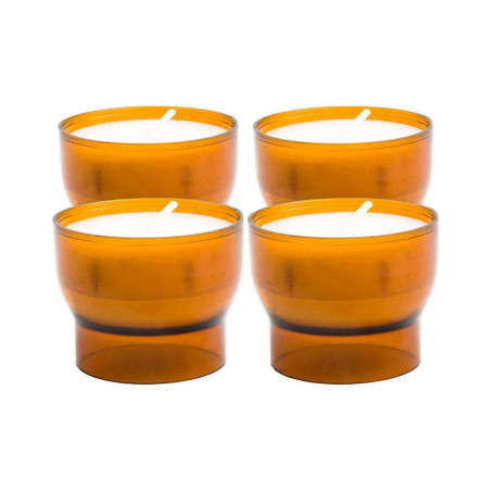 Lot de 4 bougies votives veilleuses 6 heures jaunes