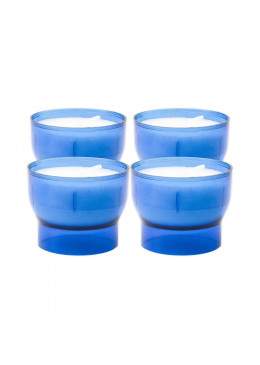 Lot de 4 bougies votives veilleuses 6 heures bleues