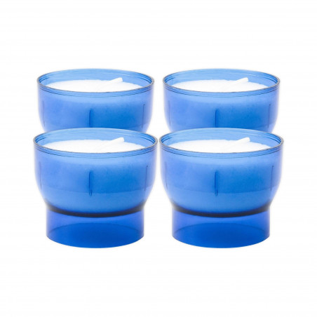 Lot de 4 bougies votives veilleuses 6 heures bleues