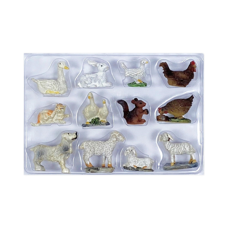 Animaux figurines crèche de Noël - 11 pc - Objet religieux