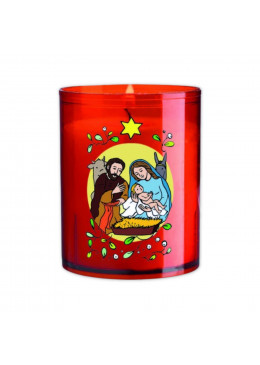 Bougie rouge spéciale Noël - Veilleuse Sainte Nativité