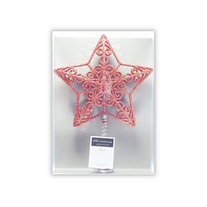 Étoile de Noël scintillante rose pour sapin Étoile de Noël scintillante rose pour sapin