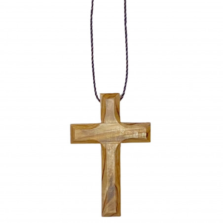 Croix d'aube 5cm bois d'olivier de Terre Sainte pour communion, confirmation, enfants de chœur