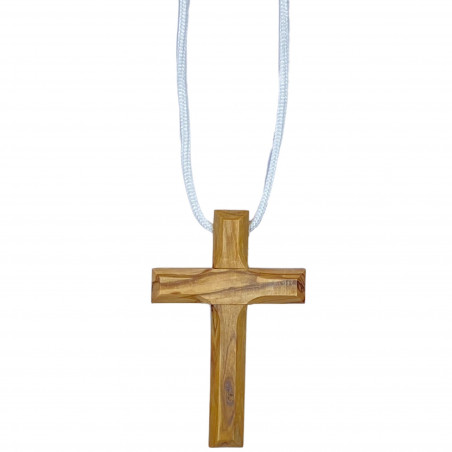 Croix d'aube 7cm bois d'olivier de Terre Sainte pour communion, confirmation, enfants de chœur