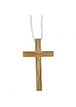 Croix d'aube 10cm bois d'olivier de Terre Sainte pour communion, confirmation, enfants de chœur