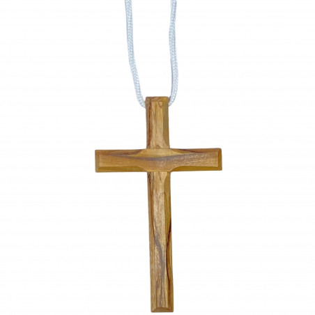 Croix d'aube 10cm bois d'olivier de Terre Sainte pour communion, confirmation, enfants de chœur