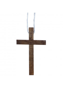 Croix d'aube 10cm bois foncé pour communion, confirmation, enfants de chœur