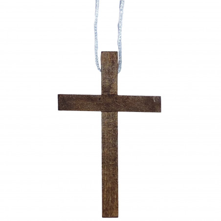Croix d'aube 10cm bois foncé pour communion, confirmation, enfants de chœur