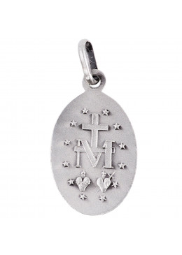 Face arrière pendentif Médaille Vierge Miraculeuse en argent 925°/°°