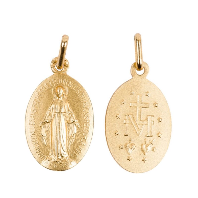 Pendentif Médaille Vierge Miraculeuse en plaqué or