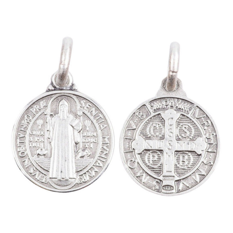 Pendentif Médaille Saint Benoît en argent 925°/°°