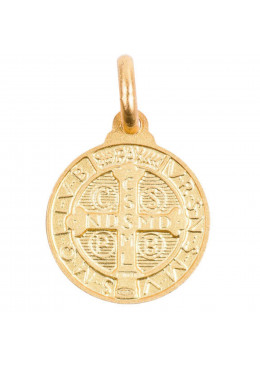 Face arrière pendentif Médaille Saint Benoît en plaqué or