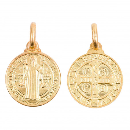 Pendentif Médaille Saint Benoît en plaqué or