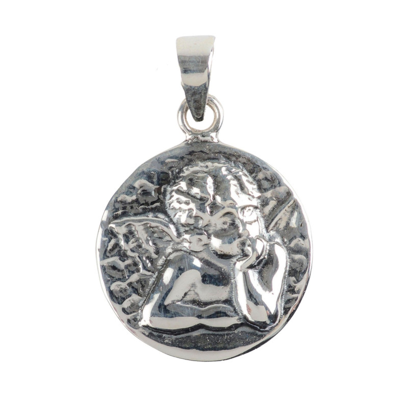 Médaille martelée Ange Gardien D.1,8cm Argent 925°/°°