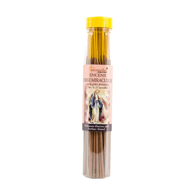 Tube encens Vierge Miraculeuse 100gr 80 bâtonnets