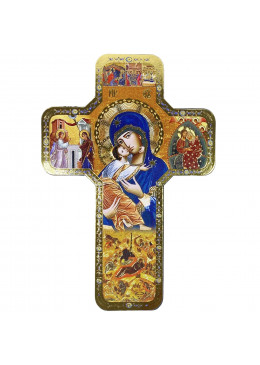 Face avant croix murale icône Vierge à l'Enfant