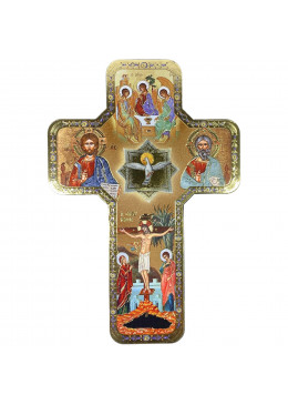 Face avant croix murale icône Sainte Trinité