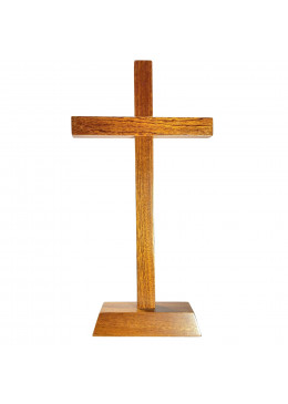 Croix à poser H.38cm grand format en bois vernis sans le corps du Christ