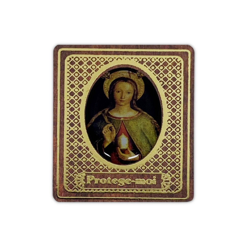 Face avant magnet en bois et dorures H.5cm Sainte Marie Madeleine