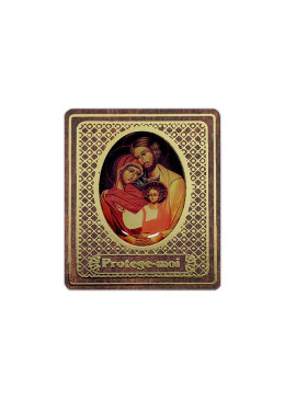 Face avant magnet en bois et dorures H.5cm Sainte Famille