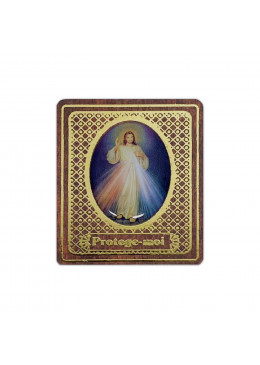 Face avant magnet en bois et dorures H.5cm Christ Miséricordieux