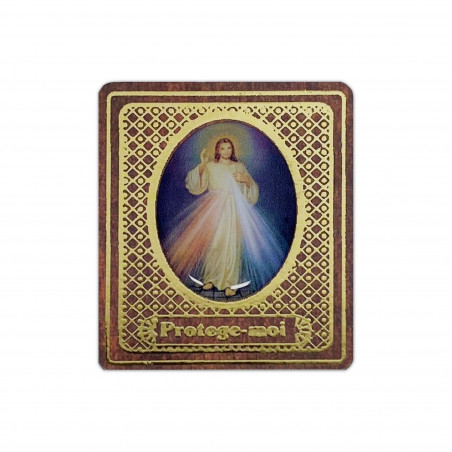 Face avant magnet en bois et dorures H.5cm Christ Miséricordieux