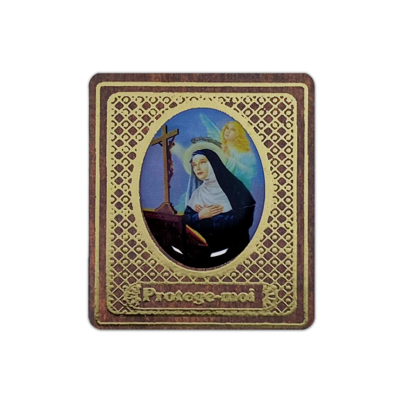 Face avant magnet en bois et dorures H.5cm Sainte Rita