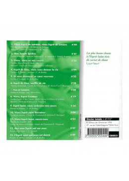 Face arrière CD Il est Vivant ! N°33 - Viens Esprit Saint - Éditions de l'Emmanuel