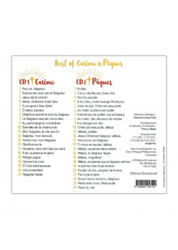Face arrière Coffret 2 CD N°63 - Best of Carême et Pâques - Éditions de l'Emmanuel
