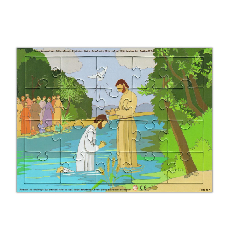 Puzzle 20 pièces Le baptême de Jésus par Saint Jean le Baptiste